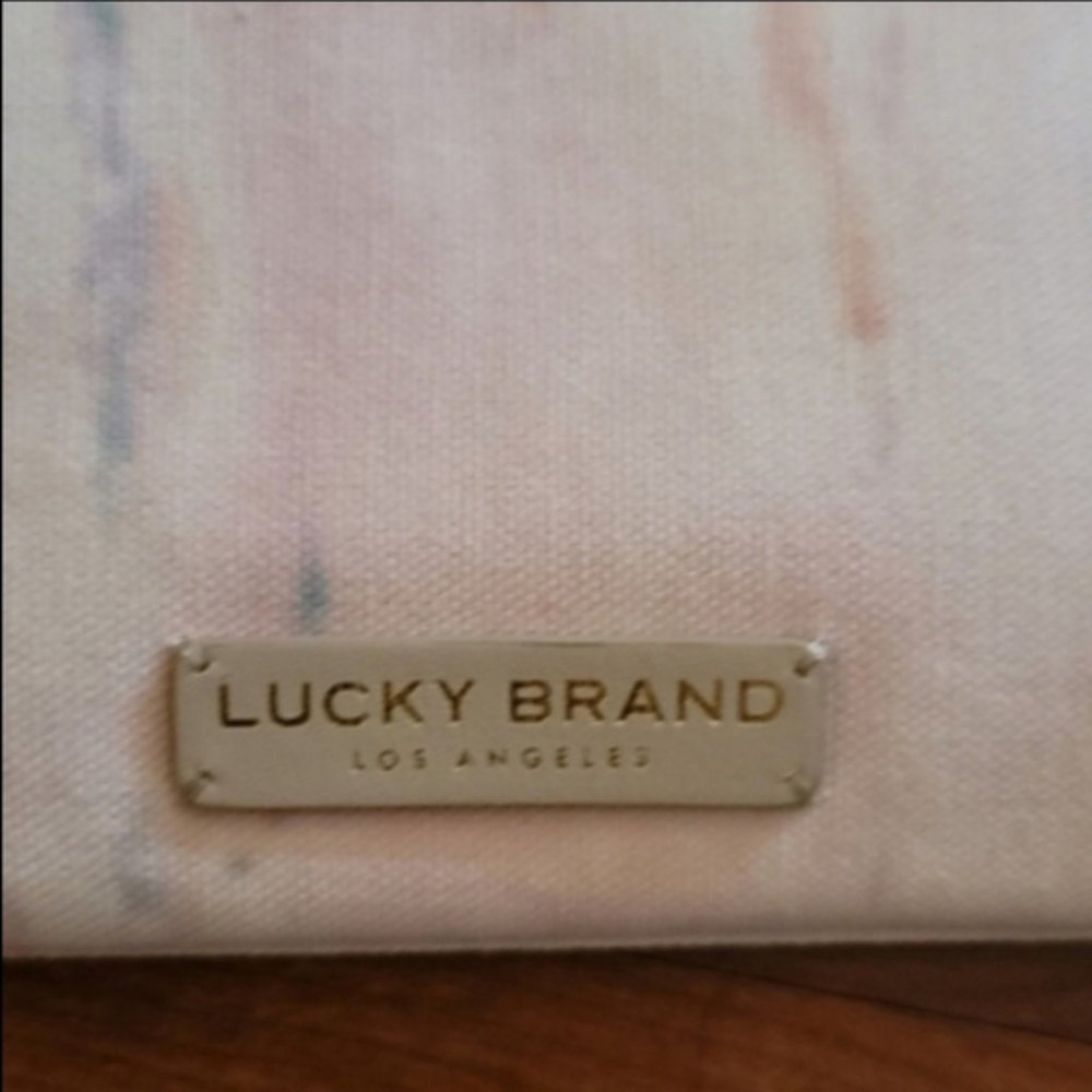 LUCKY BRAND 2-in-1 Convertible Leather Canvas Macademia NWT - Picture 6 of 8